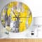 Designart 'Grey And Yellow Abstract Pattern Modern Wall Clock